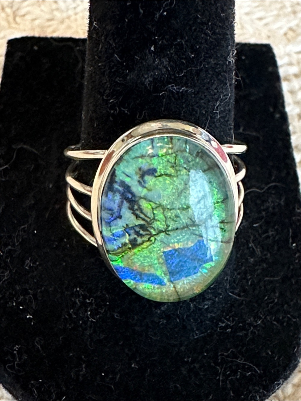 Monarch Opal Silver Ring